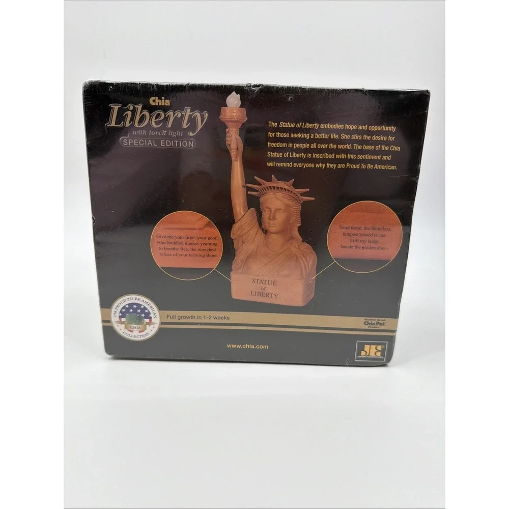 Chia Liberty Pet Planter Statue With Torch Light Special Edition (Brand New)